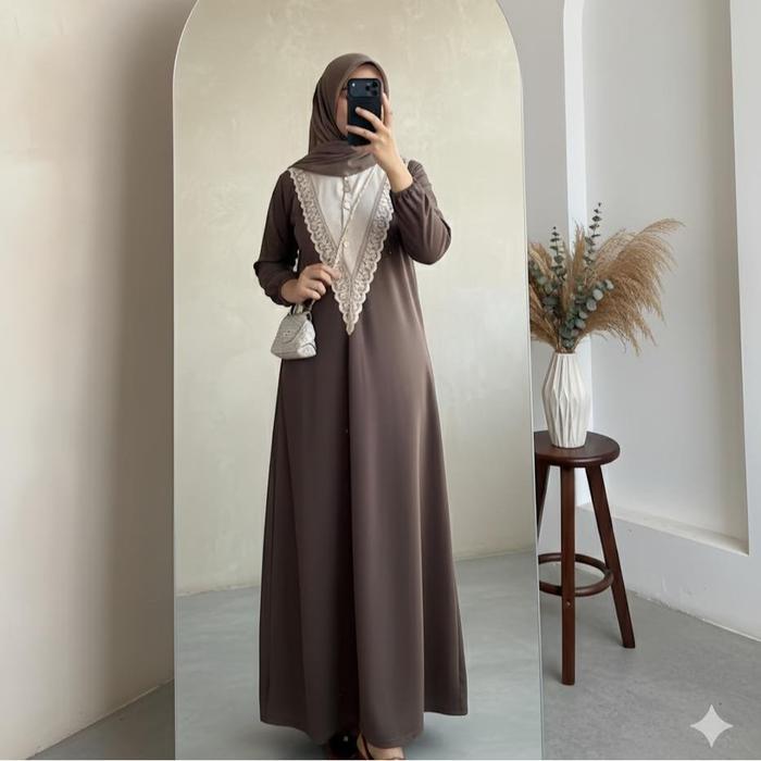 Bianca Dress Knit Gamis Knit Premium Gamis Renda Knit Gamis Knit Wanita
