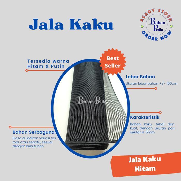 [Meter] Bahan Jala Tebal Kaku Kain Jaring Lapisan 100 x 150 cm - Hitam