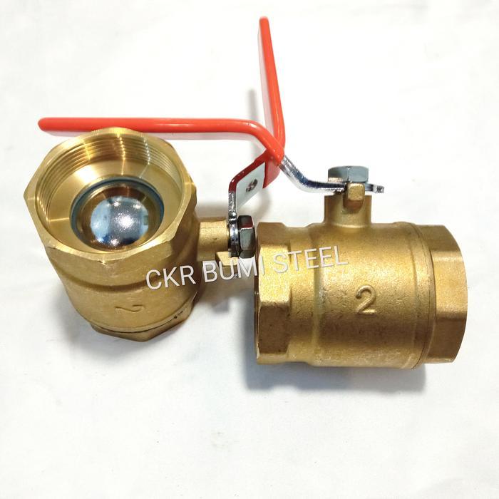 Ball Valve 2" Inch Kuningan / Stop Kran 2" Inch Kuningan