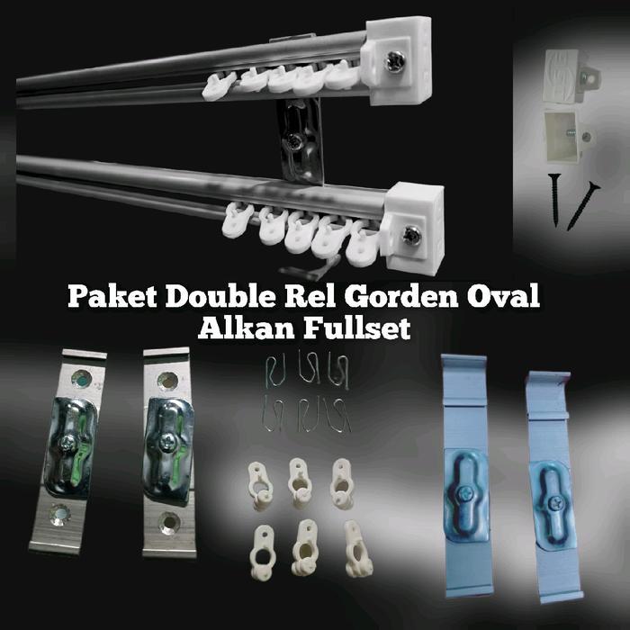 (Paket) Double Fullset Batang Gorden Oval Alkan / Sepasang Batang Gorden Oval Alkan / Tiang Batang