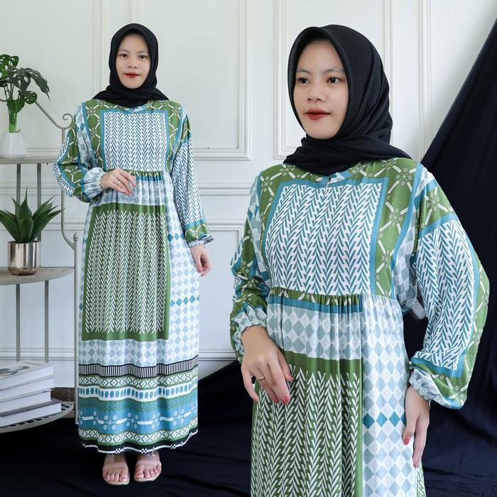 Magnolia Dress - Midi Dress Cantik Rayon Diamond Gamis Jumbo
