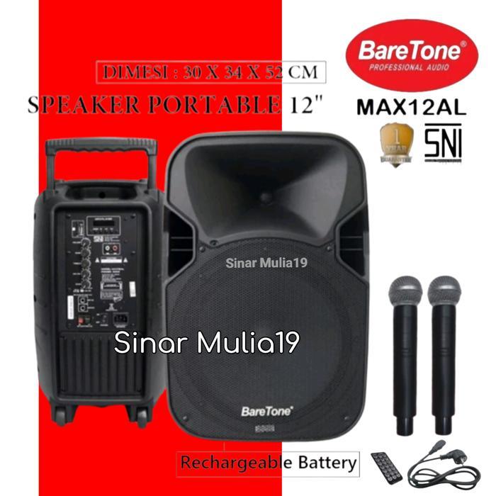 PROMO SPEAKER PORTABLE BARETONE MAX12AL ORIGINAL 12 INCH BONUS MANTAP