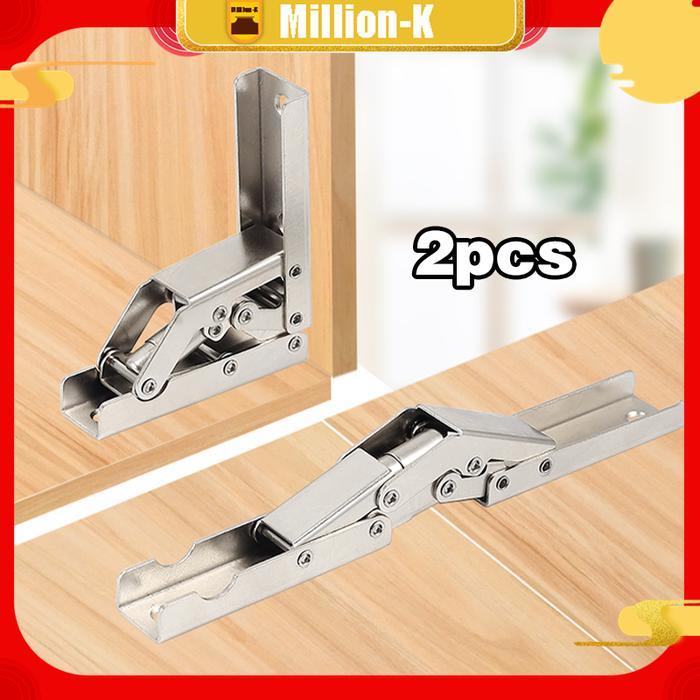 2PCS Engsel Lipat Engsel 90 Derajat Engsel Tanpa Coak Braket Lipat 90 Derajat Serba Guna