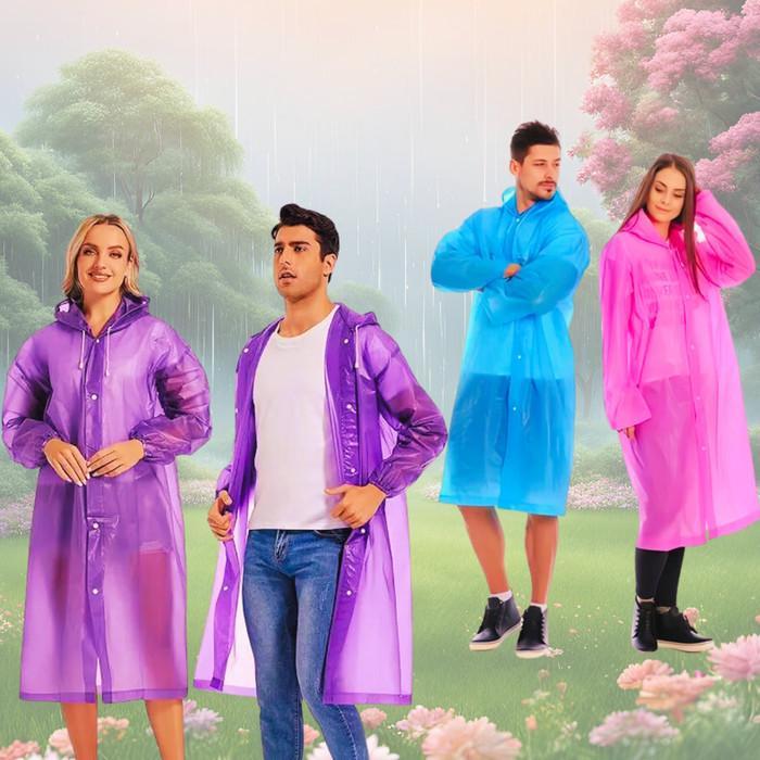 Mantel Mantol Jas Hujan Dewasa Pria Wanita Ponco Poncho Terusan Panjang Raincoat EVA Muslimah Gamis