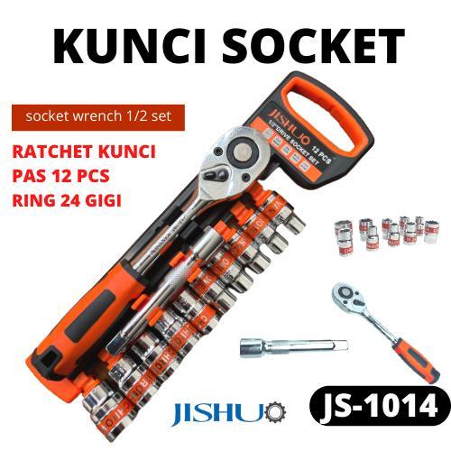 "New" COD KUNCI SOCKET STAINLESS 12 IN 1 / SOCKET WRENCH 1/2 INCH JL-1014