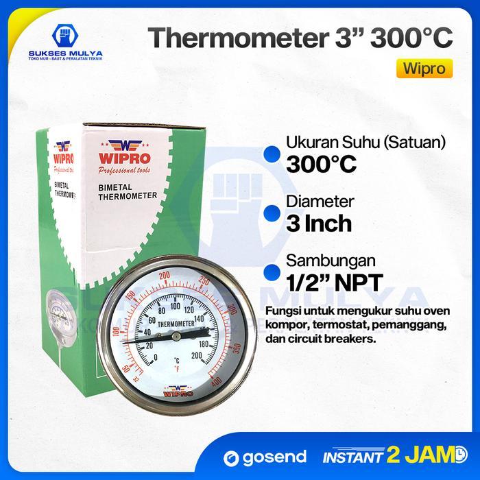 Thermometer Payung Thermometer Bimetal Analog 3" Wipro 300 C