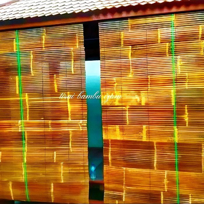 TIRAI BAMBU HITAM L 2M X P 2M KERAI TIRAI BAMBU GULUNG OUTDOOR BAMBU WULUNG KRAY TIRAI KERAI KEREI