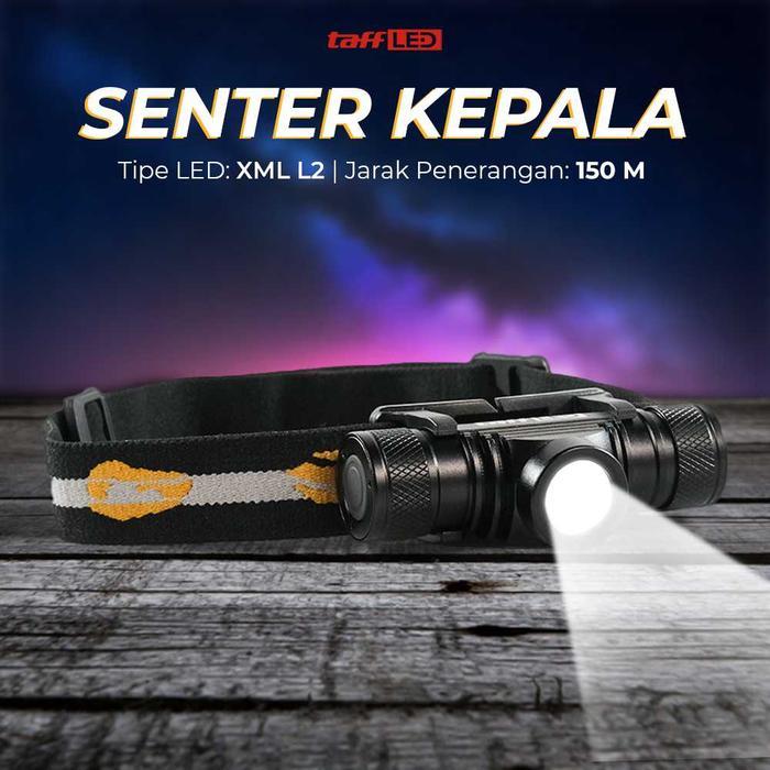 BORUIT Senter Kepala Headlamp Flashlight Headlight LED XML Hitam