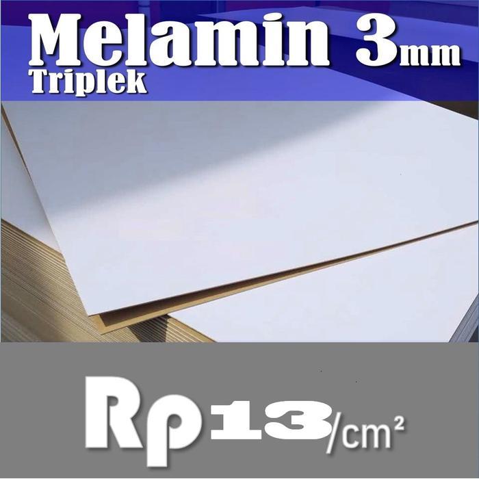 Triplek Putih 3mm Custom /cm2 Triplek Melamin 3mm Custom