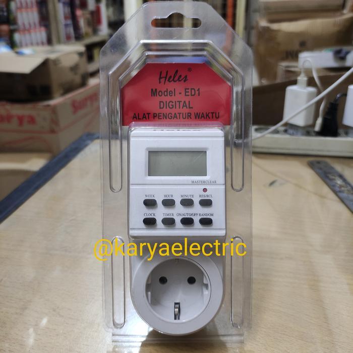 HELES TIMER LISTRIK TIMER DIGITAL STOP KONTAK TIMER 24JAM ED1