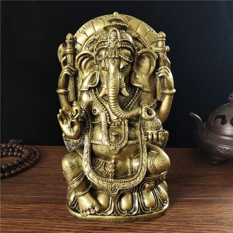 Patung Dewa Ganesha Buddha Besar Patung Dewa Gajah Dekorasi Taman Rumah Kantor Patung Buddha Meditas