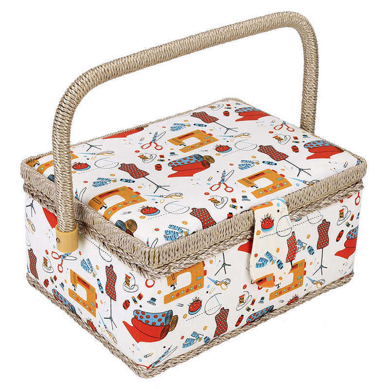 3 Warna Kerajinan Alat Jahit Jarum Benang Keranjang Kain Kotak Penyimpanan Rumah Tangga Organizer Ko