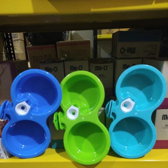 Tempat makan kucing anjing double gantung