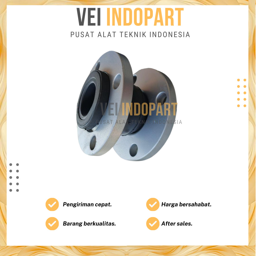 2" Rubber Flexible Joint Satu Gelombang Flexible Rubber Joint Flange PN 16 Size 2 Inch
