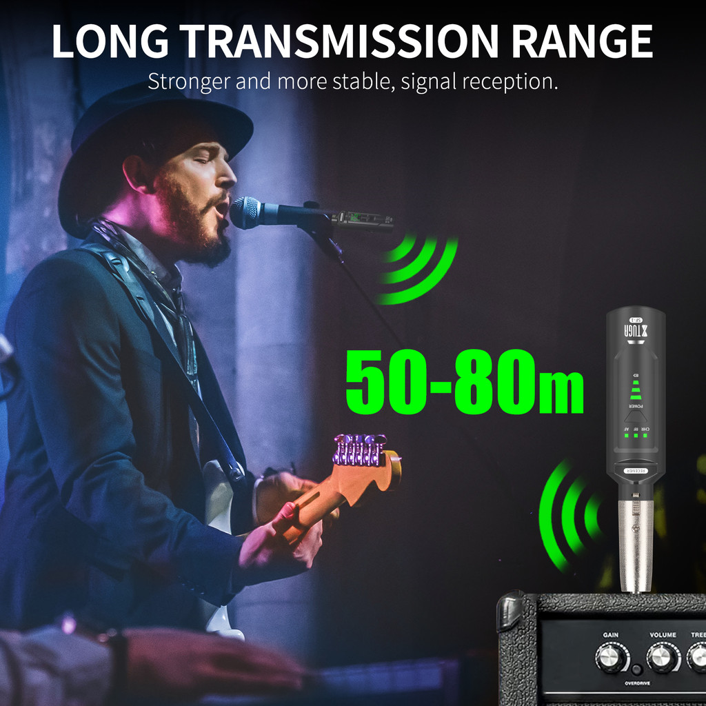 XTUGA Mini Wireless Microphones Professional Converter XLR Rechargeable Transmitter Receiver For