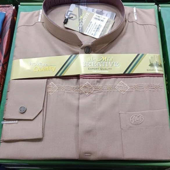 Stok Baru BAJU KOKO AL MIA MT CREATIVE ORIGINAL PANJANG PENDEK AL MIA LENGAN MANSET