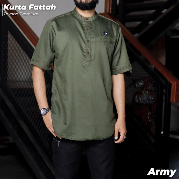 Stok Baru Baju Koko Kurta Kemeja Koko Pria Dewasa Lengan Pendek Fattah by Mosped Original