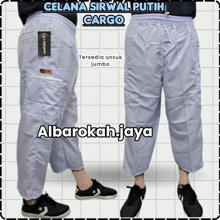 Stok Baru Celana sirwal cargo putih,celana pangsi putih pria dewasa,celana sirwal pengajian