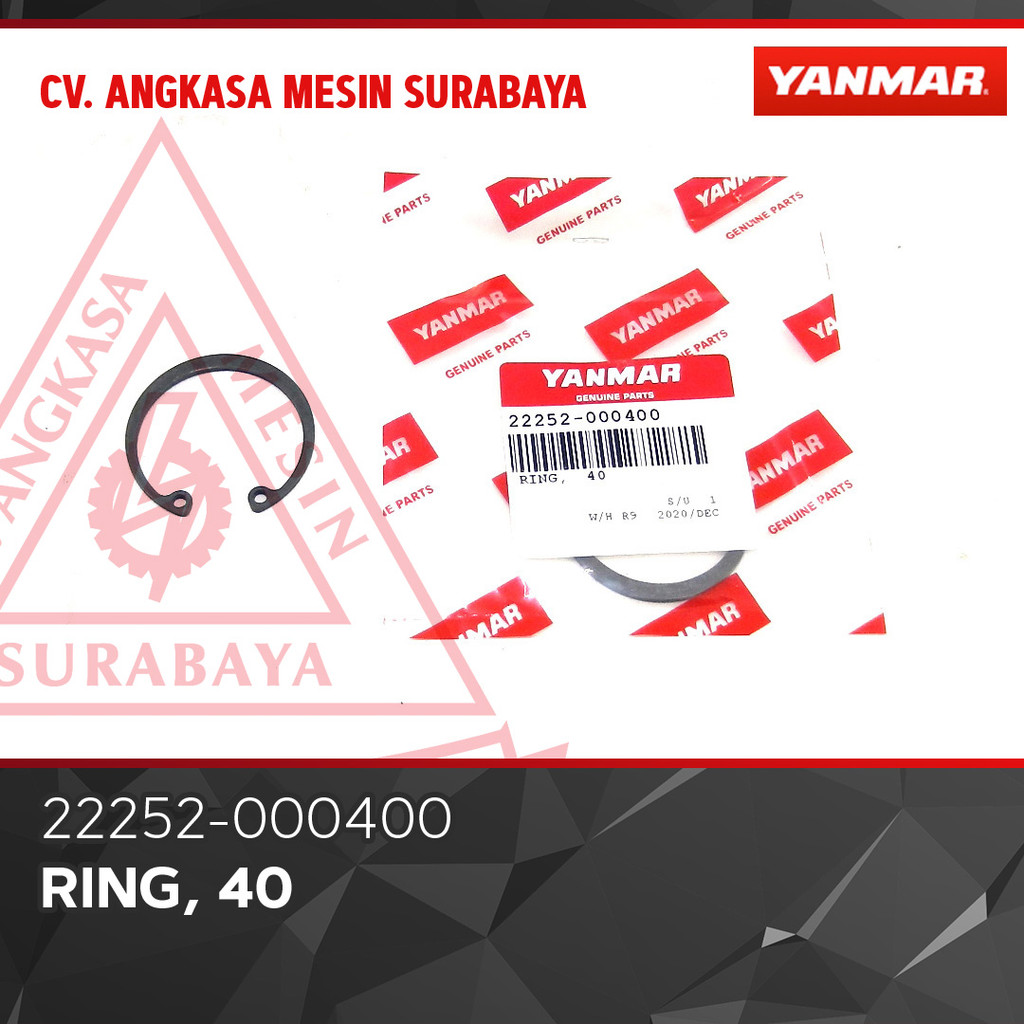 Spare Part Yanmar Agri HW 100% Original Yanmar| 22252-000400 |RING, 40