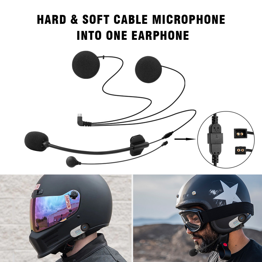 Bluetooth Motorcycle Intercom Helmet Headset Wireless Group Headphones Music Share FM Radio