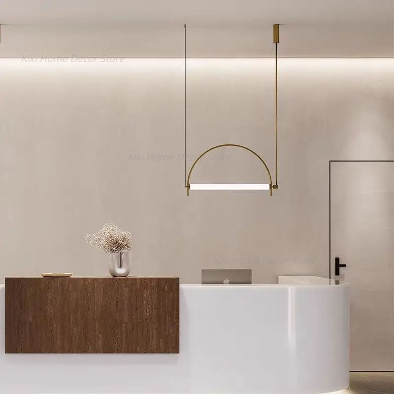 Minimalist Living Room Pendant Light led line light Restaurant Pendant lamp Office Bedroom Kitchen