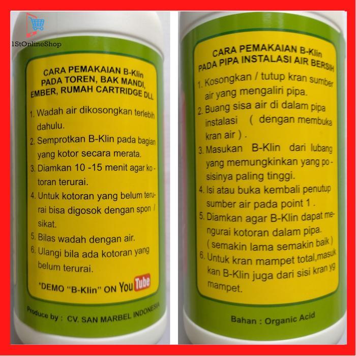 B-Klin Bklin B Klin Pembersih Bak Mandi Pipa Pralon Toren Air