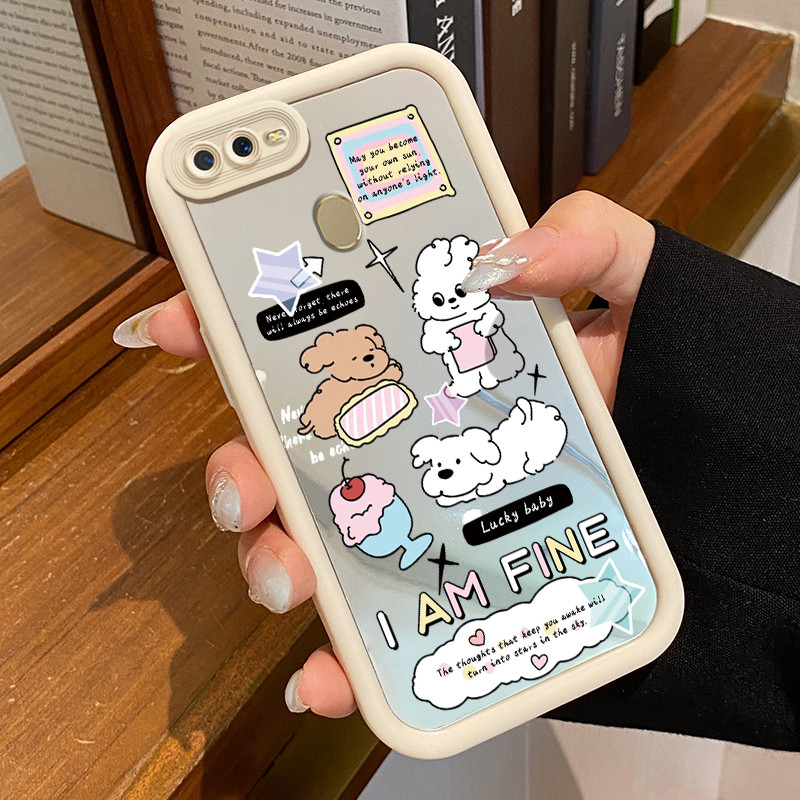 Casing Hp Untuk OPPO A7 OPPO A5s OPPO A12 OPPO A12S A11k Case Es krim dan anak anjing Kasing silikon