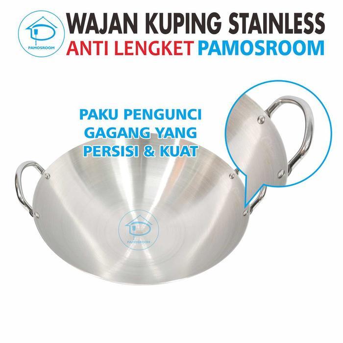 Calypso Wajan 43Cm Kuali Wajan Penggorengan Stainless Steel Ukuran 43Cm Anti Lengket