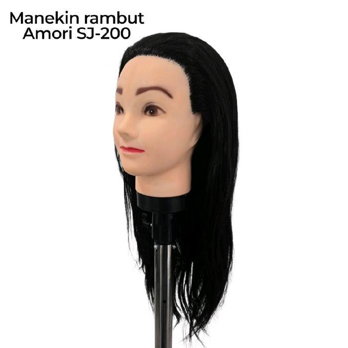 Manekin Rambut Amori Sj-200 / Patung Rambut / Patung Kepala / Manekin Rambut Sintetis Panjang 60Cm