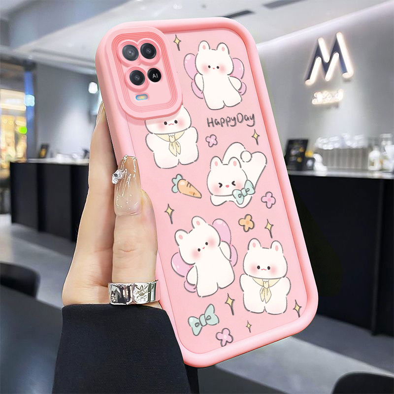 Casing Hp untuk OPPO A54 Case Kelinci gemuk Kasing silikon Cesing Instagramable Kesing Softcase