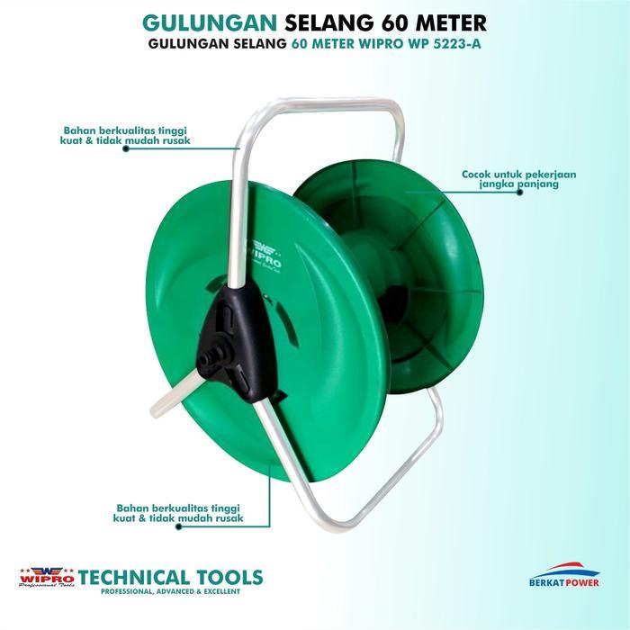 Gulungan Selang Air Wipro 60m 1/2'' Include Roda