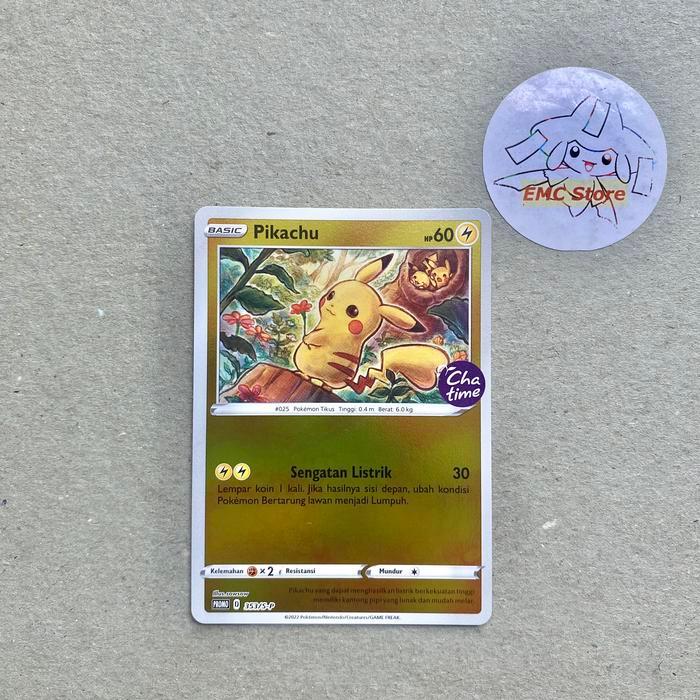 Pokemon TCG Indonesia - Pikachu Holo Promo Chatime