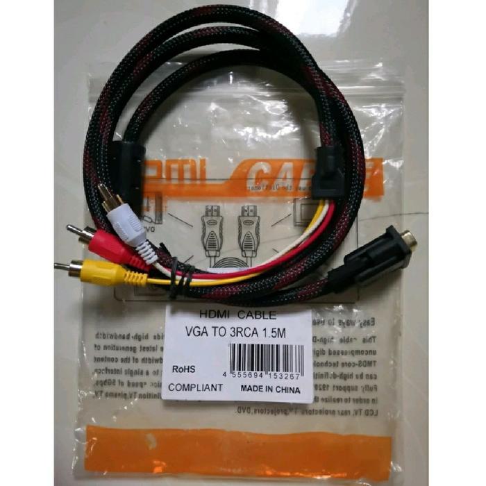 KABEL VGA AUDIO MALE TO 3 RCA