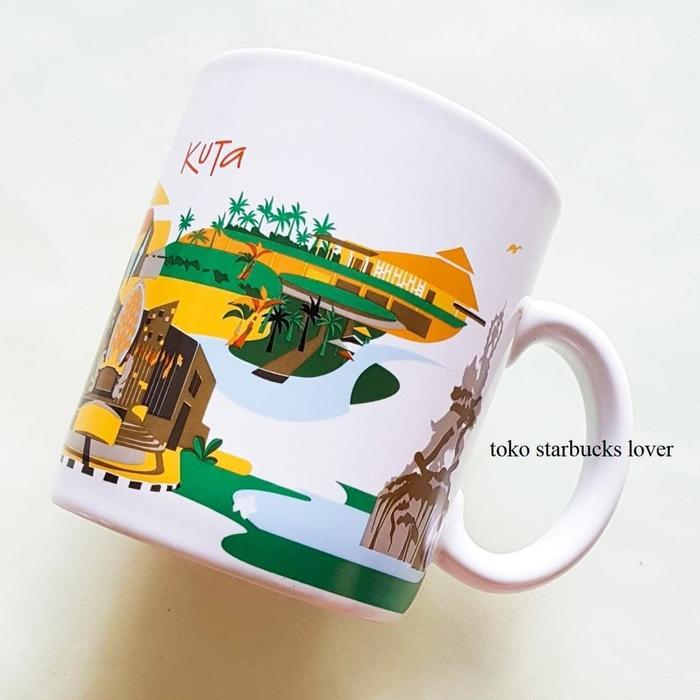 Starbucks Mug Ceramic Grande City Kuta Bali Pemandangan 473 ml