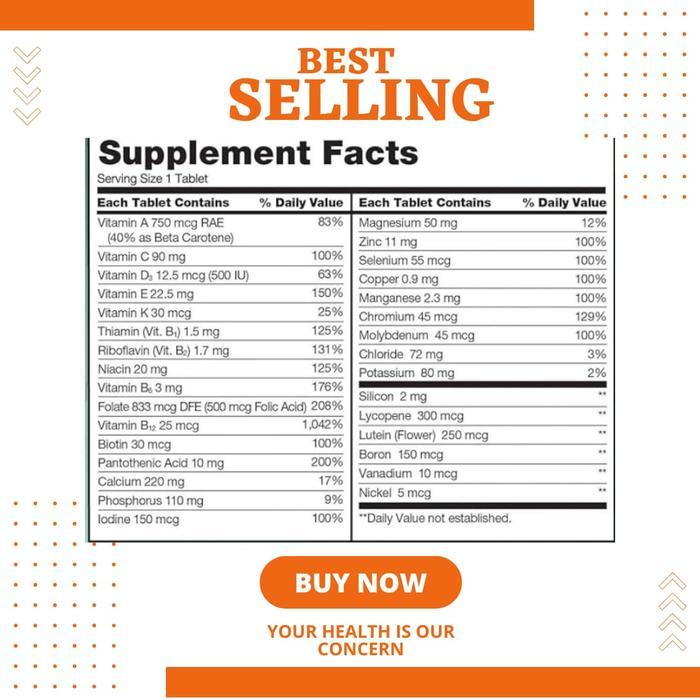 Kirkland Signature Adult 50+ Mature Multi Isi 400 Tablets Original