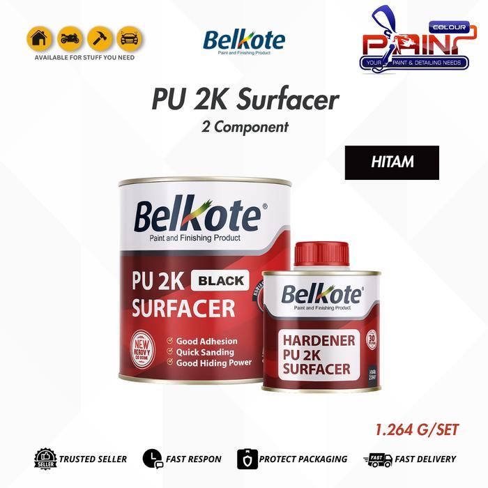 Belkote Epoxy Pu 2K Filler Surfacer Cat Dasar Epoksi Black/Hitam 1Kg