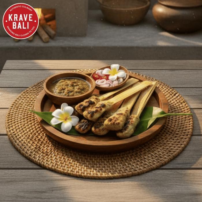 KRAVE BALI Sate Lilit Ikan Mercusuar Sambal Kuning 10 Tusuk - Makanan Khas Bali Asli
