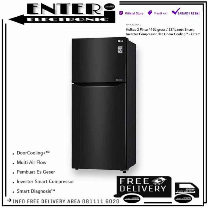 LG GNC422SGCL - KULKAS LG 2 PINTU SMART INVERTER 416L 384L GN C422SGCL