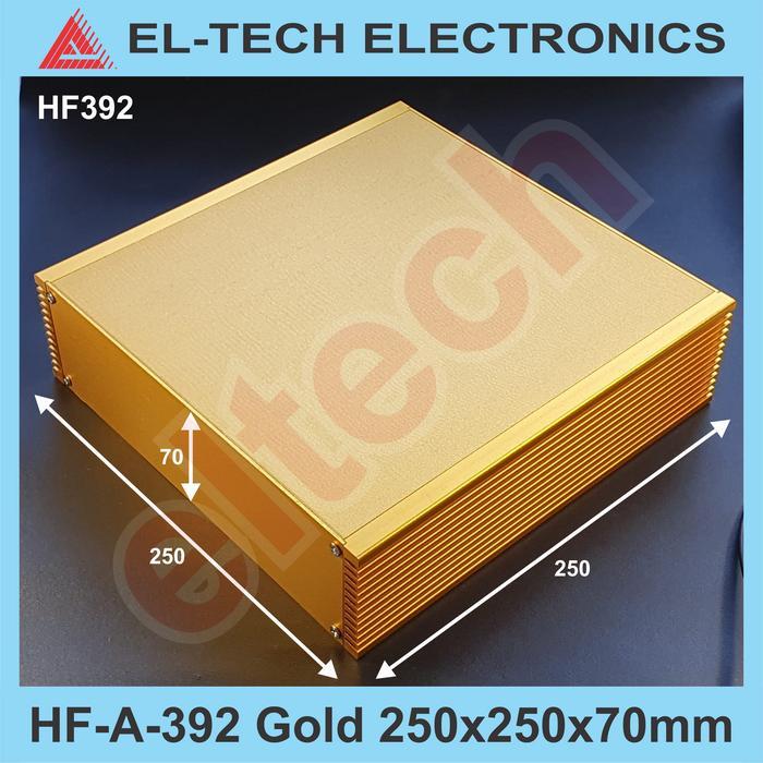 Box Aluminium HF-A-392 Gold 70x250x250mm Electronic Instrument Project Alumunium Alminium Almunium