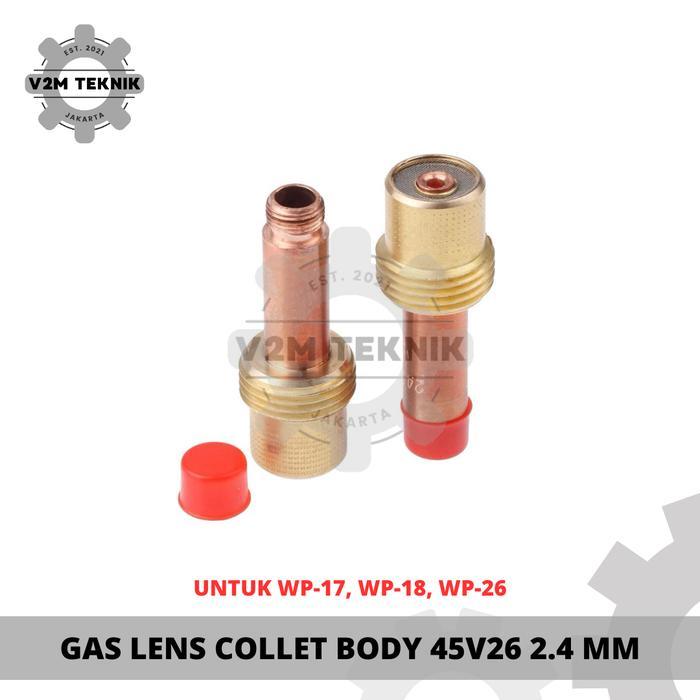 Lasindo - Gas Lens 45V26 / Collet Body Gas Lens Uk 2.4 Mm Untuk Wp-17 Wp-18 Wp-26 / Collet 45V26