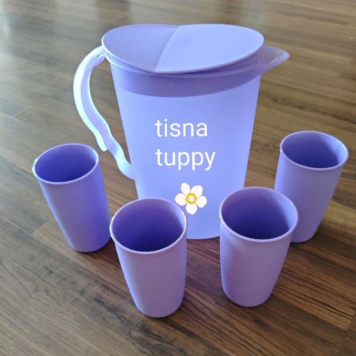 pitcher 2 liter pitcher 2liter teko tupperware dan gelas 4pc