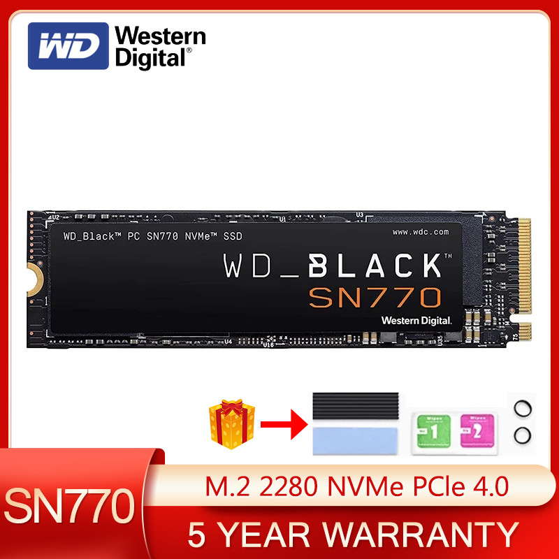 Western Digital WD BLACK SN770 NVMe SSD 2TB 1TB 500GB 250GB Internal Gaming Solid State Drive Gen4