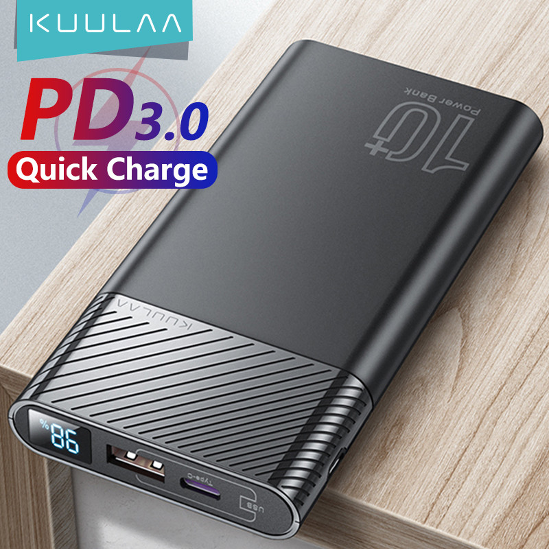 KUULAA Power Bank 10000mAh QC PD 3.0 PoverBank Fast Charging PowerBank 10000 mAh USB External Batter