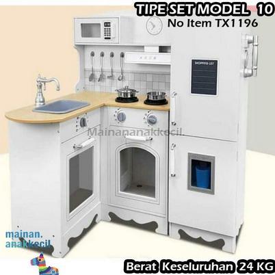MAINAN ANAK WOODEN KITCHEN SET / ALAT DAPUR SET BAHAN KAYU