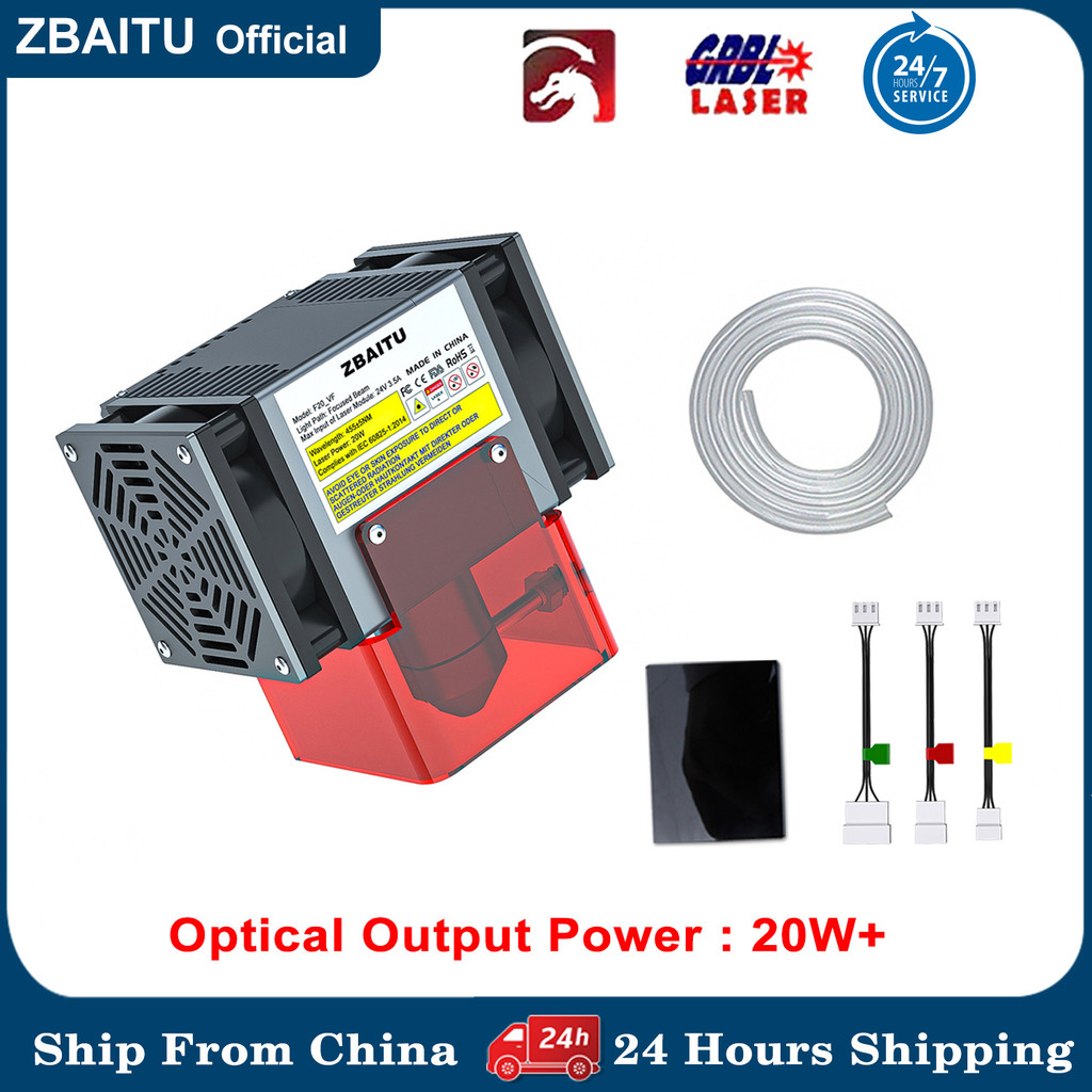ZBAITU 20W 4 Diode Laser Head, Laser Module for CNC Engraving Machine DIY Wood Engraver Router Cutte