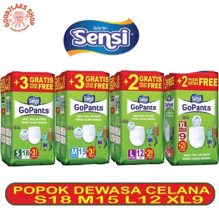 Ready Sensi GOPANTS S18 M15 L12 XL9 popok dewasa Kering Pria