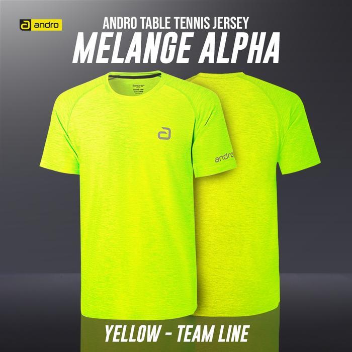 KAOS SHIRT TENIS MEJA PINGPONG ANDRO MELANGE ALPHA YELLOW ORIGINAL