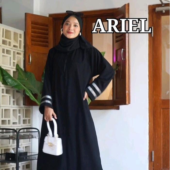 Abaya JUMBO Hitam Bordir Busui Dress maxi gamis wanita muslimah lebaran murah elegant remaja