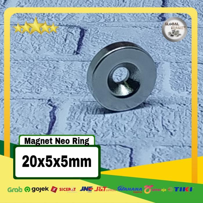 Stok Baru Magnet Neodymium ring 20x5x5mm N52