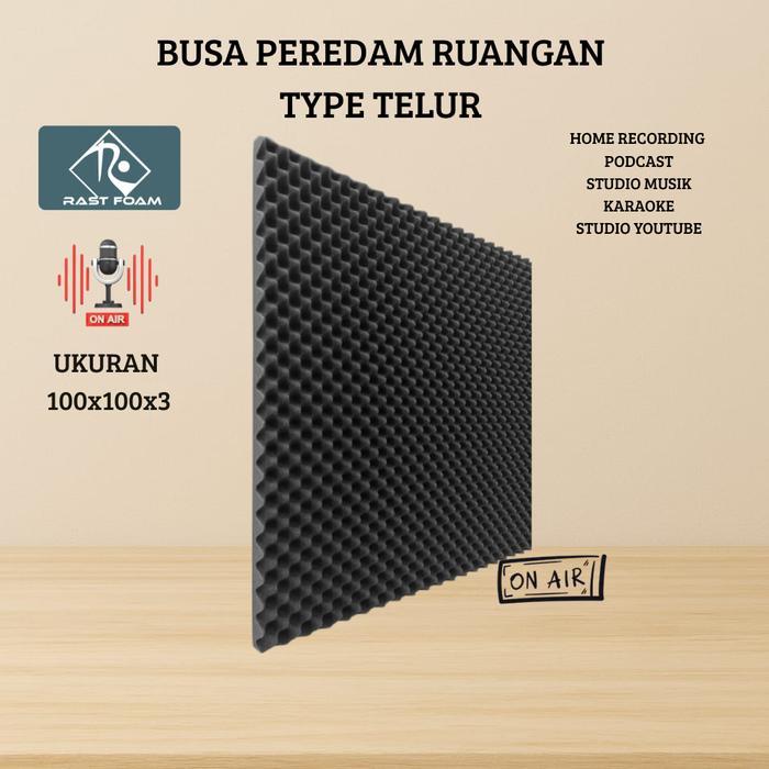 Top Busa Peredam Telur Kedap Suara Dinding kamar Ukuran 100x100 anti gema